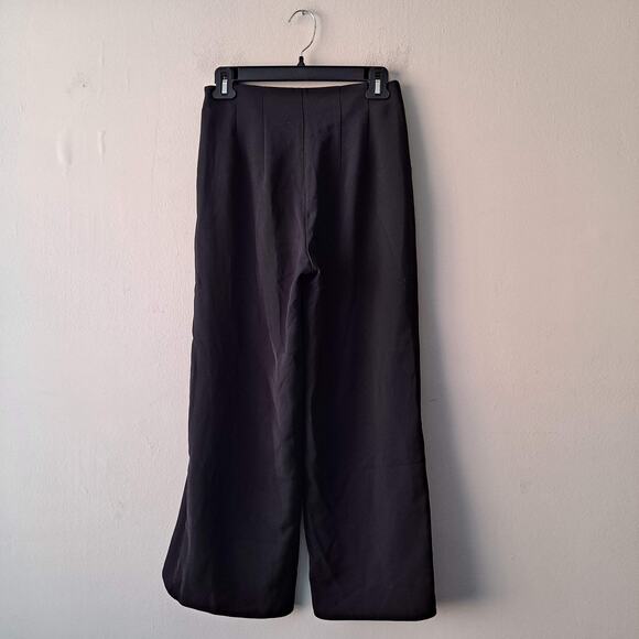 Express Womens Black High Rise Crop Wrap Pants with Tie Belts - Size 0 - Picture 4 of 10